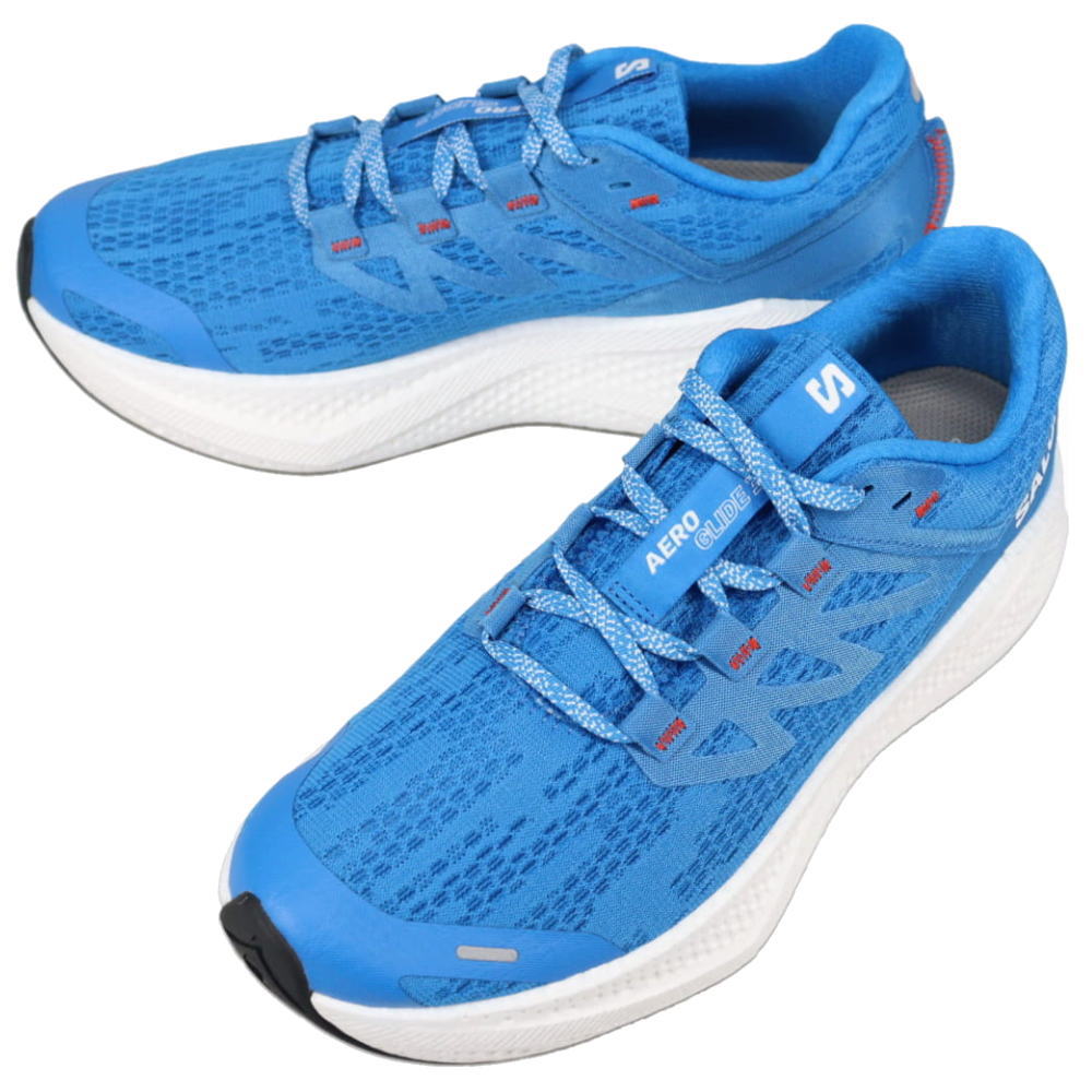 ４月限定！最大全額ポイント還元※要エントリー サロモン salomon ランニングシューズ エアロ グライド 3 AERO GLIDE 3 フレンチブルー/ホワイト/チェリートマト 478105【GJOG】