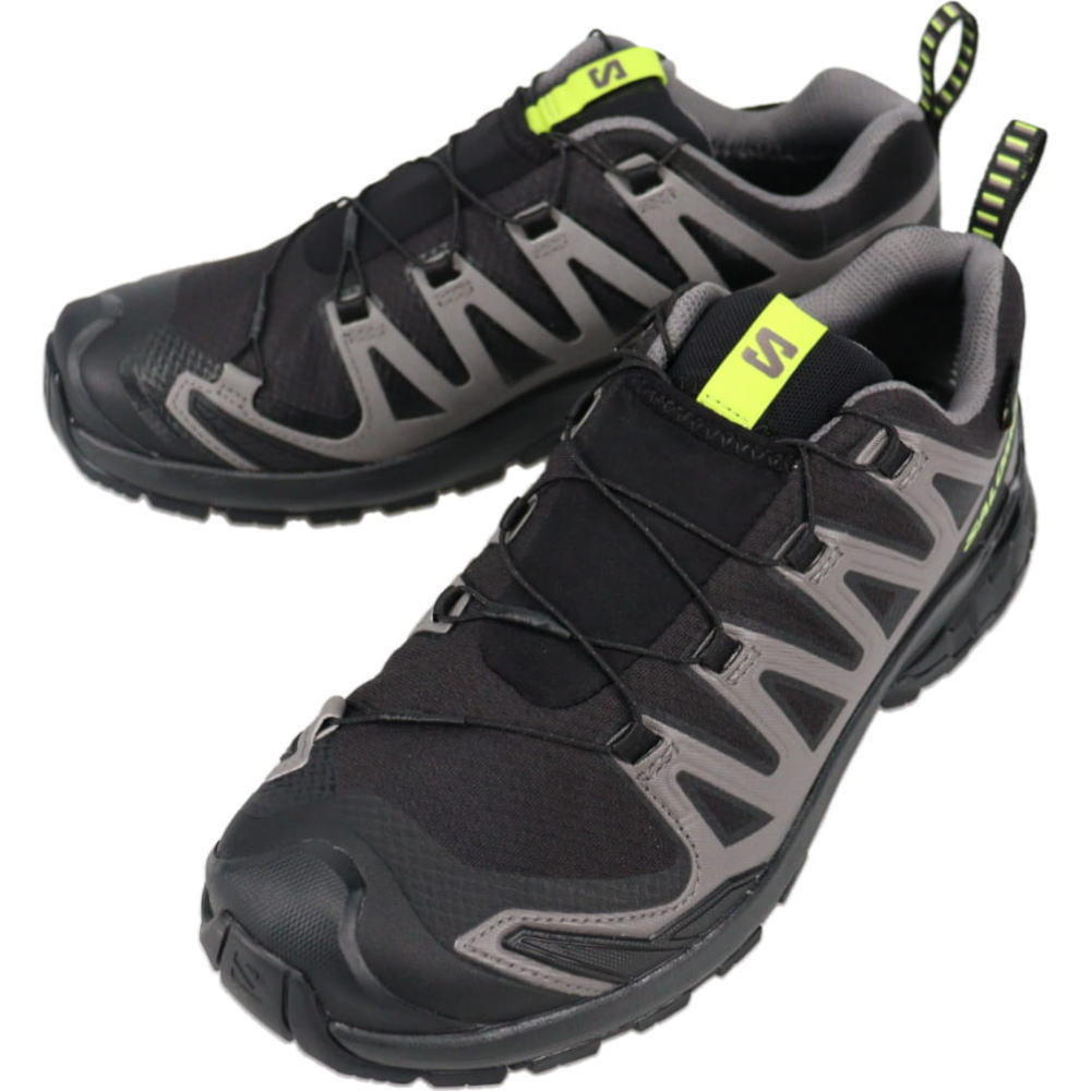 ４月限定！最大全額ポイント還元※要エントリー サロモン salomon トレイルランニングシューズ エックスエー プロ 3D V9 ゴアテックス XA PRO 3D V9 GTX ブラック/ダークガルグレー/アシッドライム 479873【GKOH】