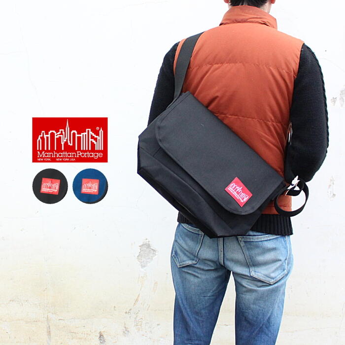 ４月限定！最大全額ポイント還元※要エントリー 定番 マンハッタンポーテージ Manhattan Portage バッグ ヴィンテージ メッセンジャー バッグ JR (MD) FPL VINTAGE MESS. BAG JR (MD) FPL 1606V-JR-FPL ブラック(BLK) ネイビー(NVY) ［BG］ 12,474円