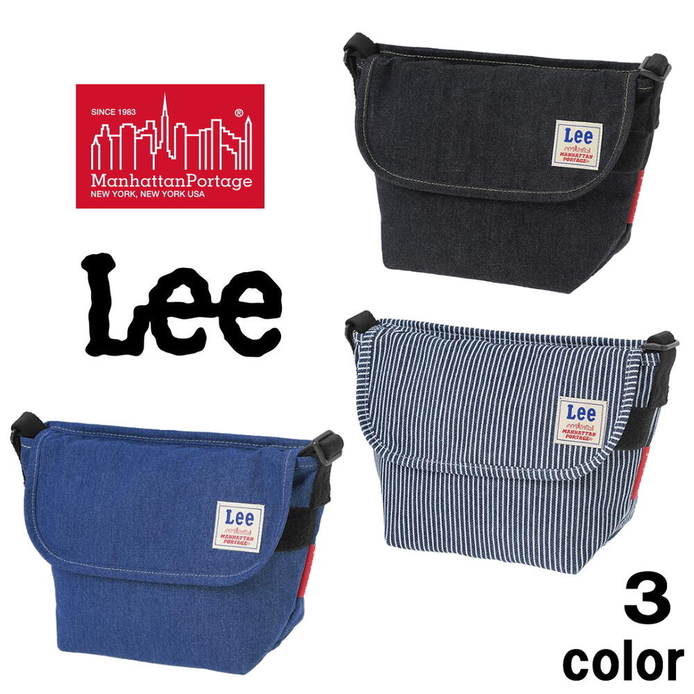 ４月限定！最大全額ポイント還元※要エントリー マンハッタンポーテージ Manhattan Portage カジュアルメッセンジャー バッグ リー Casual Messenger Bag Lee ブラック ブルー ヒッコリーストライプ 1603-LEE BLK BLU HIST コラボ 正規品 限定［BG］【GGOM】