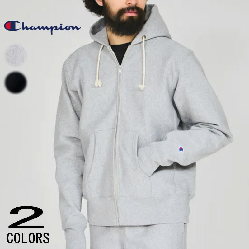 ４月限定！最大全額ポイント還元※要エントリー チャンピオン Champion リバースウィーブ(R) ジップ フーデッド スウェット シャツ 24FW C5-A102 070(オックスフォードグレー) 090(ブラック)【GIFO】