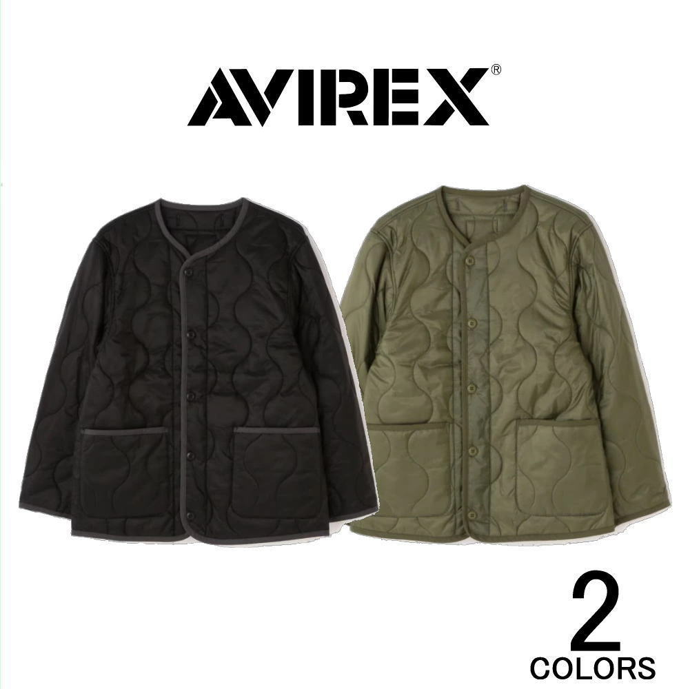 ４月限定！最大全額ポイント還元※要エントリー アヴィレックス AVIREX キルティング ライナー ジャケット QUILTING LINER JACKET ブラック オリーブ 783-5952042 【GJON】