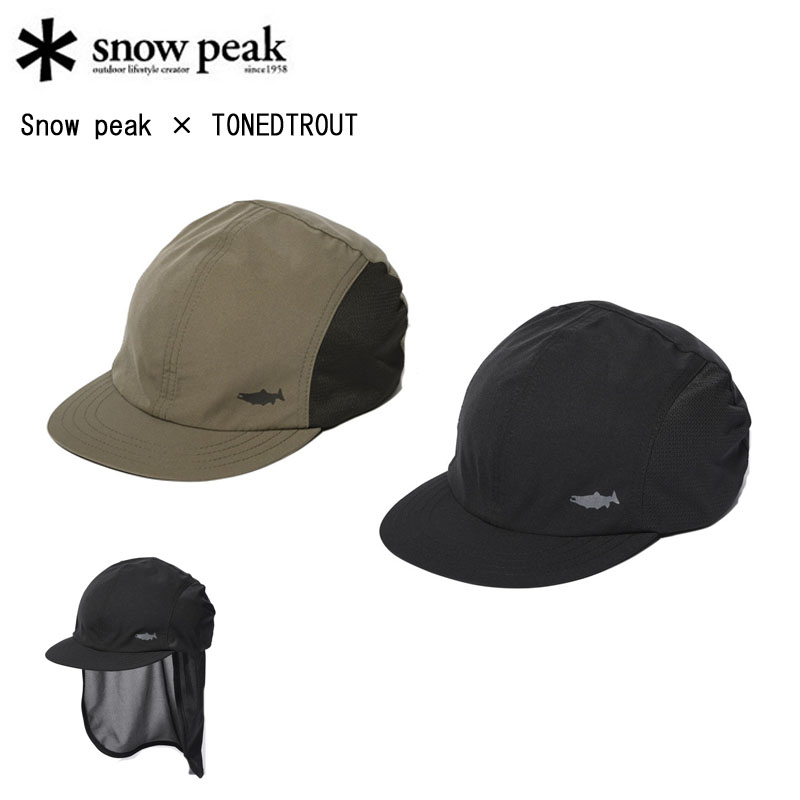 スノーピーク トーンドトラウト サンガードキャップ メンズ レディース 帽子 日よけ コラボ アウトドア フェス 日常使い TT2410-AC02 snow peak 2024春夏画像