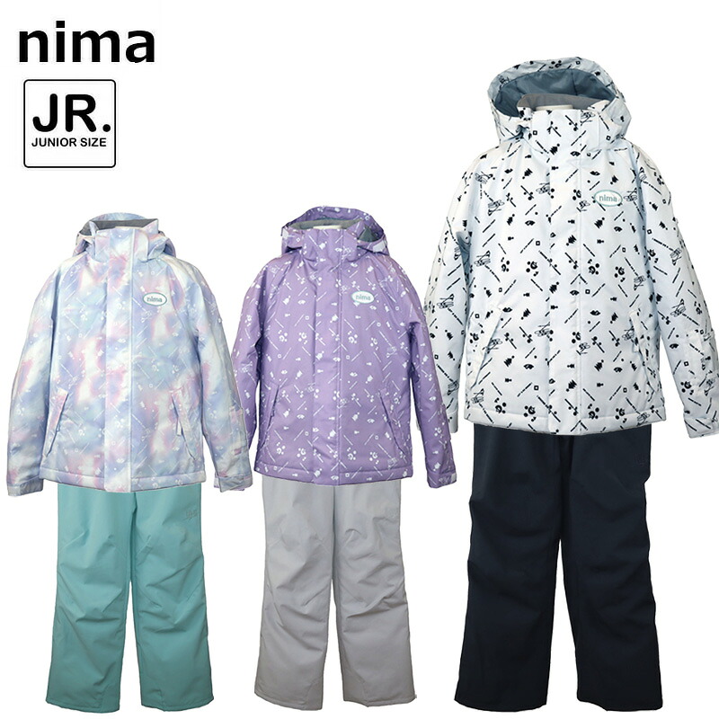 ニーマ ジュニア スキーウエア 上下セット スキー スノーボード 雪遊び 防寒着 子供 小学生 女の子 JR-1502 nima 2024-25