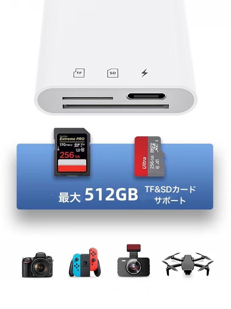 楽天市場 送料無料 Iphone Ipad 接続 カードリーダー Sdカード Microsdカード 最新 Ios13 充電 データ転送 同時に使用 512gbまでサポート 高速データ転送 型番ec A3101 Ec 直売本舗