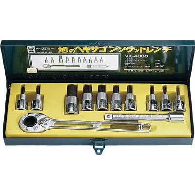 旭金属工業 VX4000 ソケットレンチ用ヘキサゴンソケットセット12.7□ VX4000