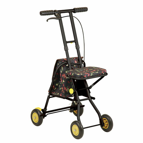 【対象ショップ限定 先着1000円OFFクーポン】幸和製作所 シルバーカー プチカ SICP01 フラワーブラック SICP01