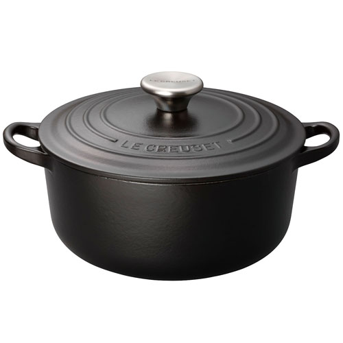 Ih対応 Le ココット ル クルーゼ 2101 22 マットブラック 両手鍋 ル クルーゼ 22cm 鍋 両手鍋 Creuset ロンド 2101 22 ｅｃカレント