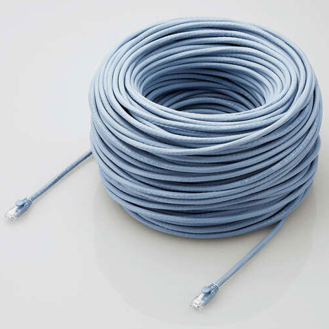 エレコム ELECOM LD-GPAT/BU100RS ブルー Cat6A LANケーブル 100m LDGPATBU100R｜ＥＣカレント