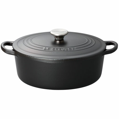 ル・クルーゼ LE CREUSET ココット オーバル IH対応 両手鍋 25cm 2102-25 マットブラック 210225