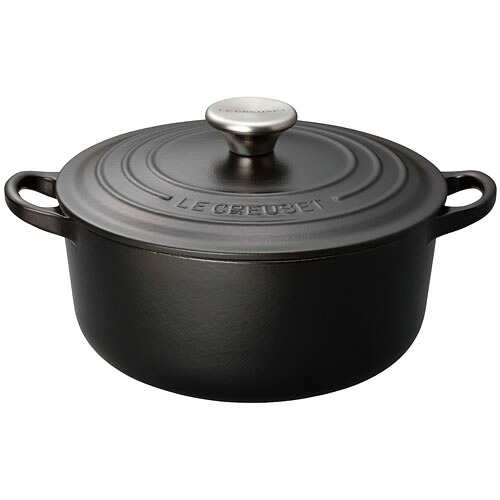 ル・クルーゼ LE CREUSET ココット ロンド IH対応 両手鍋 20cm 2101-20 マットブラック 210120|ECカレント