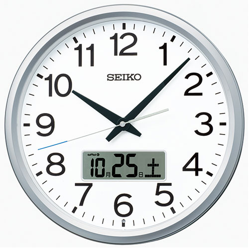 セイコー SEIKO PT202S 銀色メタリック塗装 電波掛け時計 PT202S