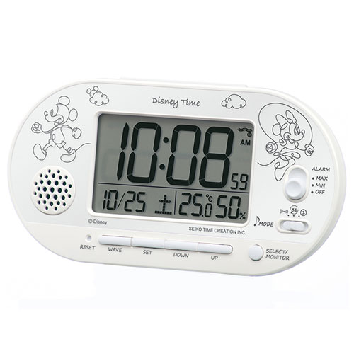 セイコー(SEIKO) FD482W(白パール塗装) 電波目覚まし時計 Disney