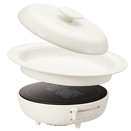 エレコム(ELECOM) HAC-IH01DWH(白) IHクッキングプレート HOT DISH 専用プレート付