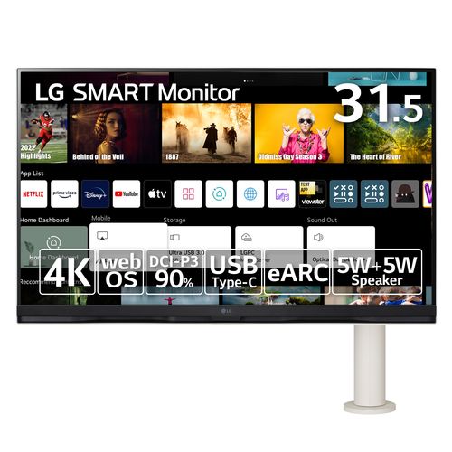 選択 LGエレクトロニクス LG 32SQ780S-W SMART Monitor 31.5型 4KwebOS