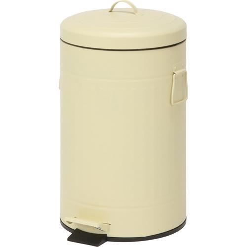 不二貿易 【完成品】 スチール ラウンドペダルペール １２Ｌ アイボリー