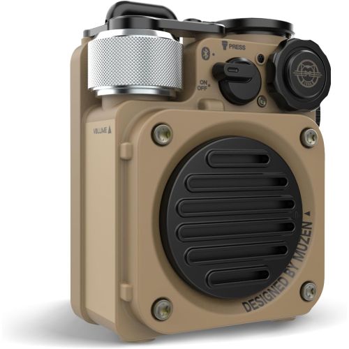 【長期保証付】MUZEN(ミューゼン) MW-PVXI2-SY 砂漠イエロー Wild Mini 第2世代 Bluetooth スピーカー ミリタリースタイル 屋外用のフラッシュライトを装備