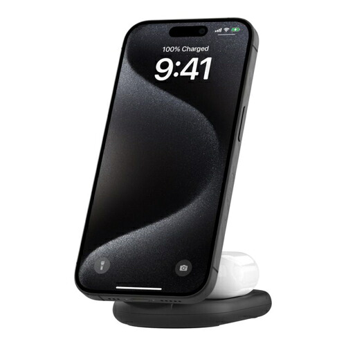 BELKIN WIZ028QCBK ブラック Belkin Qi2 2-in-1 折りたたみ式ワイヤレス充電器 WIZ028QCBK｜ＥＣカレント