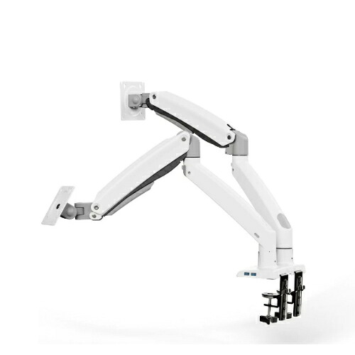 HUANUO(ファーノー) HNDS33-W ホワイト モニターアーム 2画面 13～35インチ ガススプリング式 USB-Aハブ搭載
