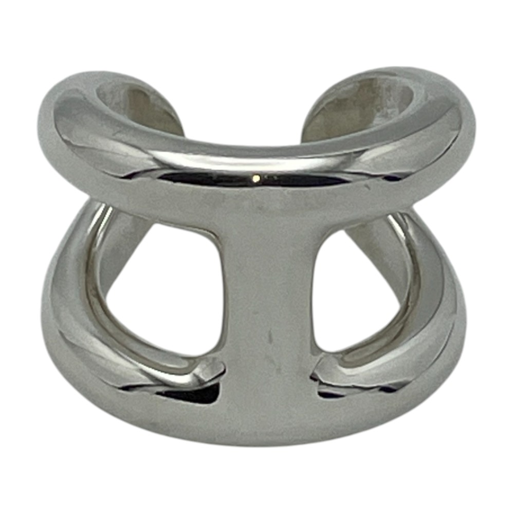 【中古】HERMES（エルメス）オスモズリングGM SILVER925 大いさ 約９号 エルメスシルバーアクセサリー しろがね色輪っか  男女兼用 箱付き添い人【USED-AB】