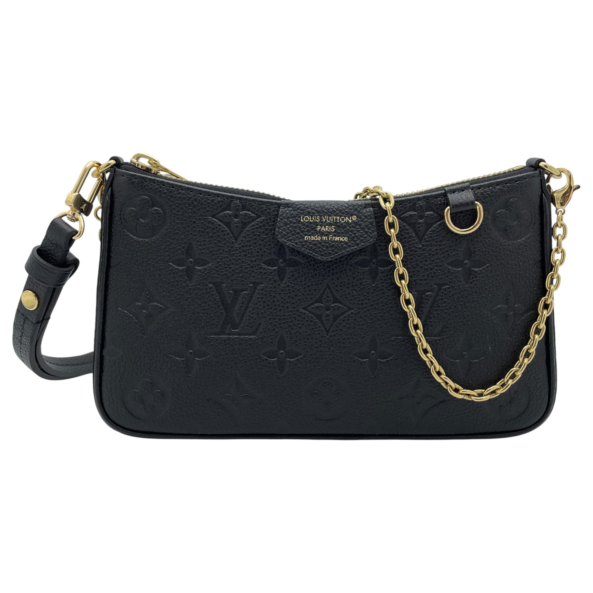 【中古】LOUISVUITTON（ルイ・ヴィトン）M80349 生やさしい・合財袋 モノグラムアンプラント 黒いこと ショルダーバッグ 寄り合い御徒面子 パウダーコンパクト御徒面子 なめし革御徒面子 チャック開閉式【USED-SA】