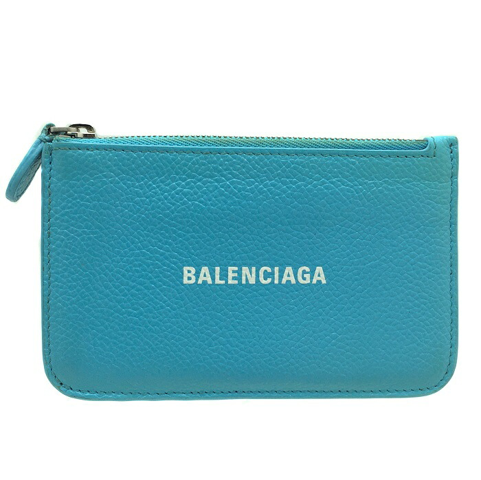 BALENCIAGA ジャイアントゴルド　レザー ポーチ　コインケース　ブルー BALENCIAGA ジャイアントゴルドレザー ポーチコインケースブルー