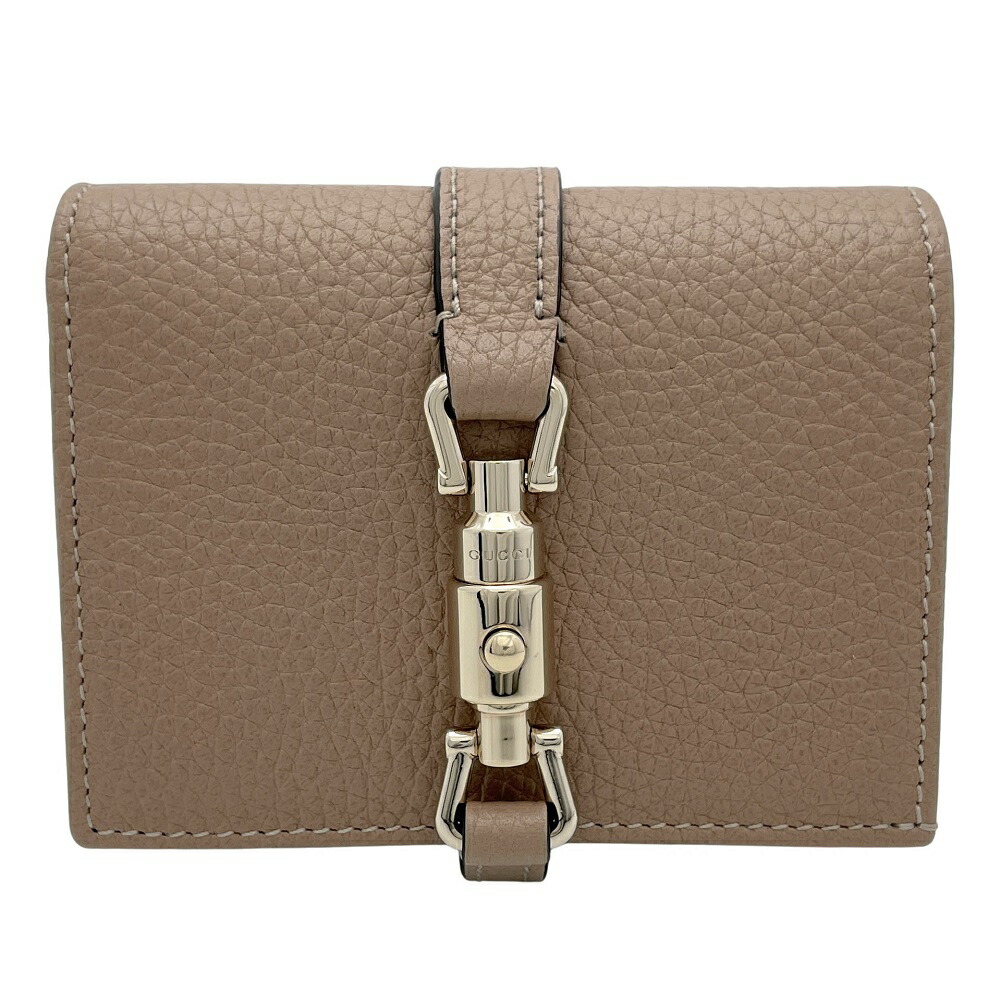 【中古】 GUCCI (グッチ) 645536 ジャッキー1961 スモール ウォレット 二つ折り 紙入れ 御釣り入れ 歌留多入れもの なめし革 ベージュ ゴールド金具 レディース メンズ 【USED-A】