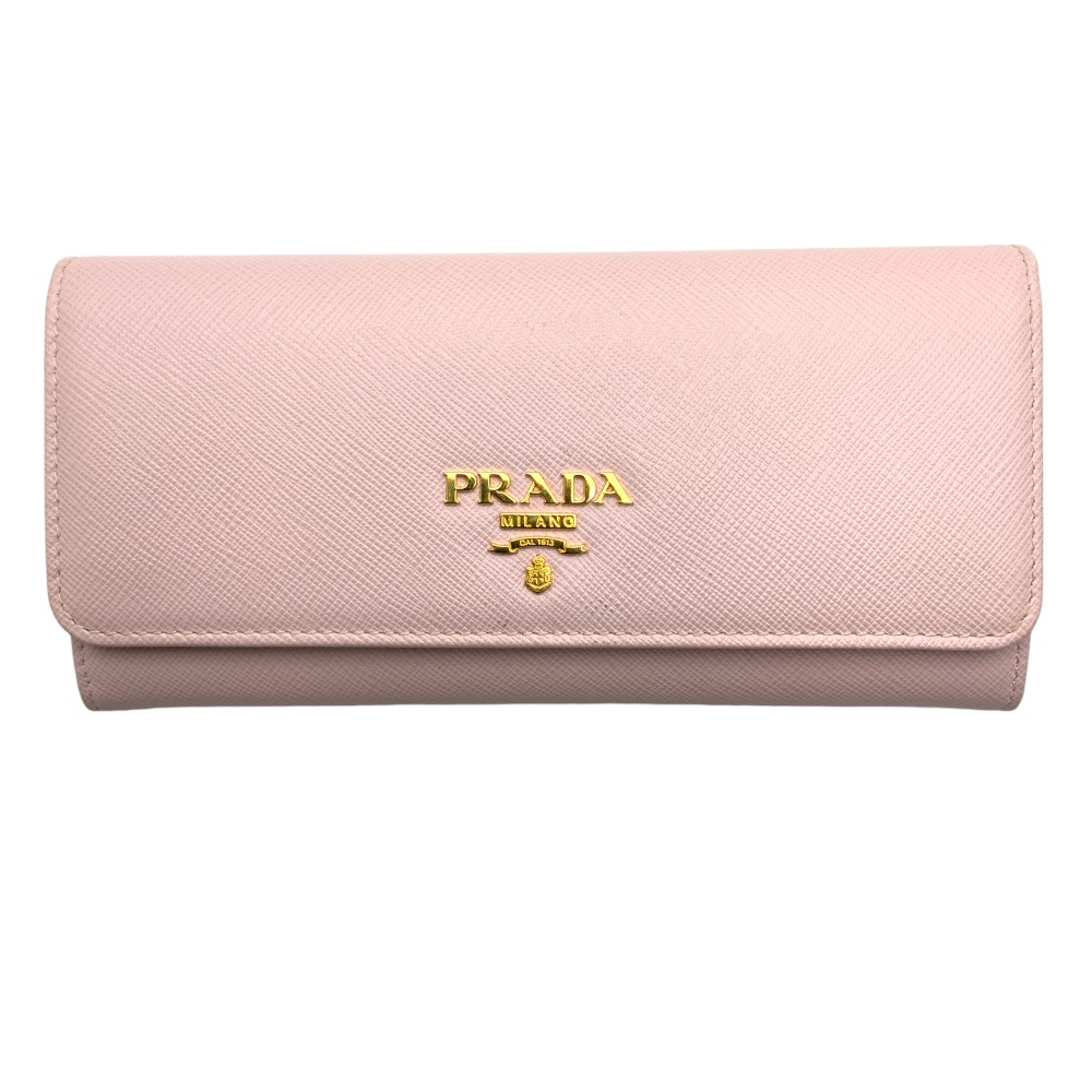PRADA 二つ折り財布ゴールド✖️ピンク PRADA プラダ 二つ折り財布 サフィアーノレザー ピンクxゴールド