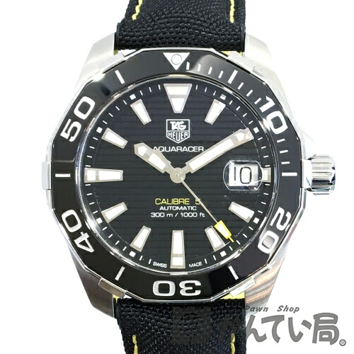 楽天市場 Tagheuer タグホイヤー アクアレーサーway211a Fc6362 自動巻き 黒 セラミック イエロー ナイロン ベルト バックル メンズ 腕時計 Used Ab 質屋かんてい局ec店