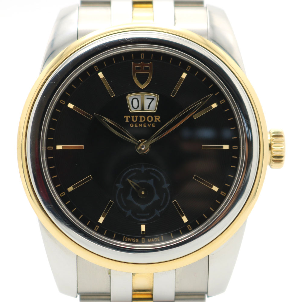 【中古】TUDOR（チューダー）57003グラマーダブルデイト黒文字盤スモセコメンズ腕時計【USED-AB】