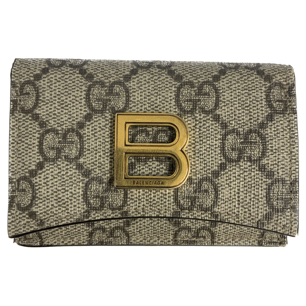 箱付き グッチ×バレンシアガ　ハッカープロジェクト 三つ折り財布 GG柄 Bロゴ GUCCI×BALENCIAGA】グッチ×バレンシアガ『ザ ハッカー
