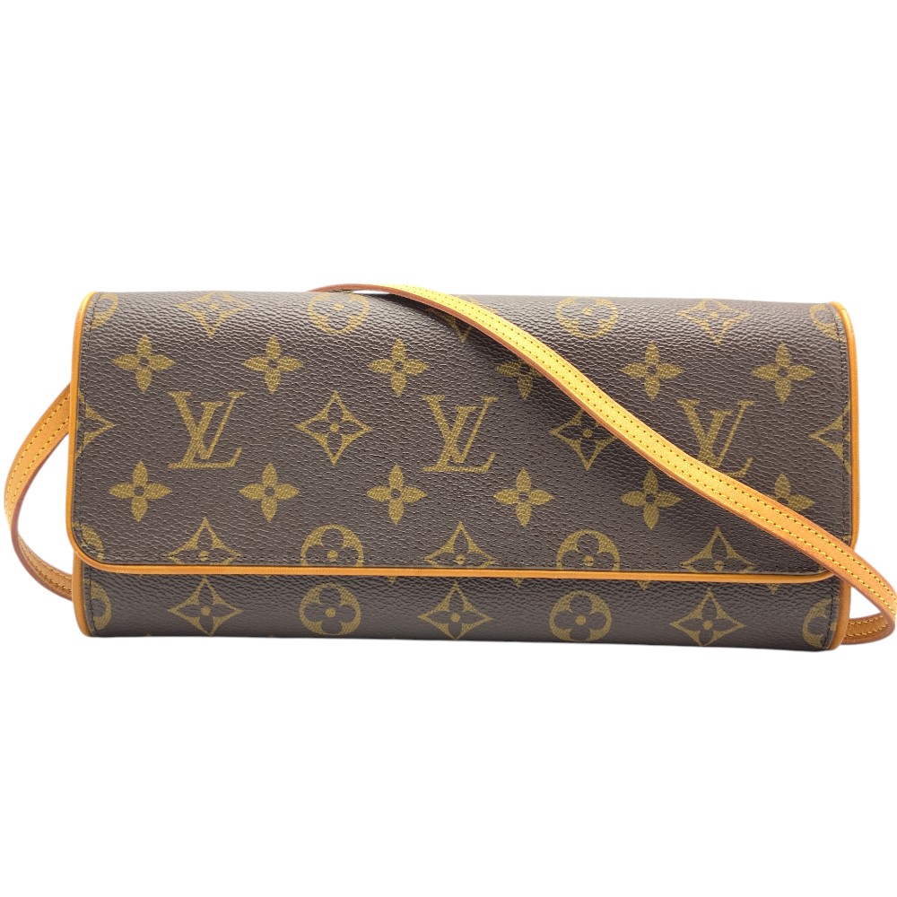 【中古】LOUIS VUITTON （ルイ・ヴィトン） M51852 ポシェットツインGM クラッチペダル ショルダーバッグ 2WAY モノグラム 同盟罷業一回り 取りはらい可 赤銅色 ゴールド金具 レディース 【USED-A】