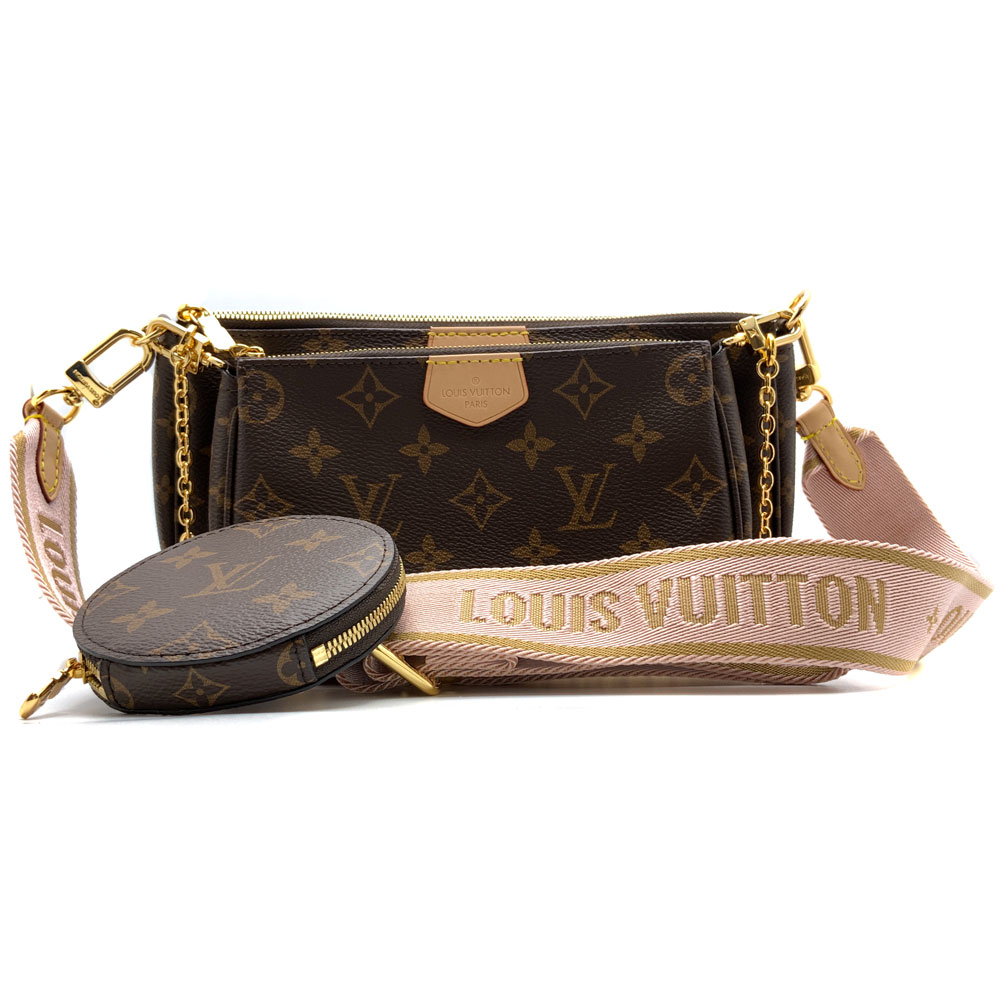 【中古】LOUIS VUITTON（ルイ・ヴィトン）M44840 ミュルティ・ポシェット・アクセソワール モノグラム ローズクレール クロスボディバッグ ゴールド金具【USED-SA】 154,000円