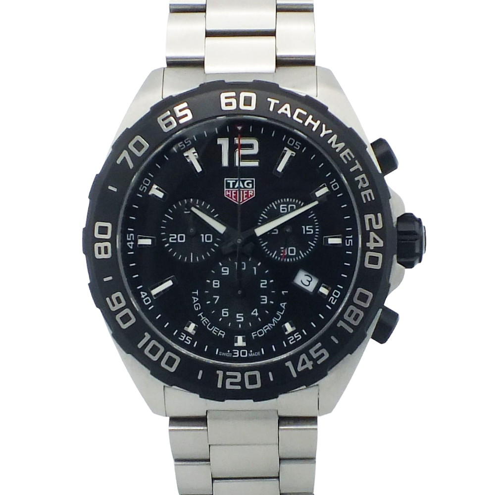 【中古】 TAG Heuer (タグ・ホイヤー) CAZ1010.BA0842 フォーミュラ1 クオーツ クロノグラフ メンズ デイト表示 ブラック/シルバー 200防水 SS ステンレススチール メンズ 【USED-AB】