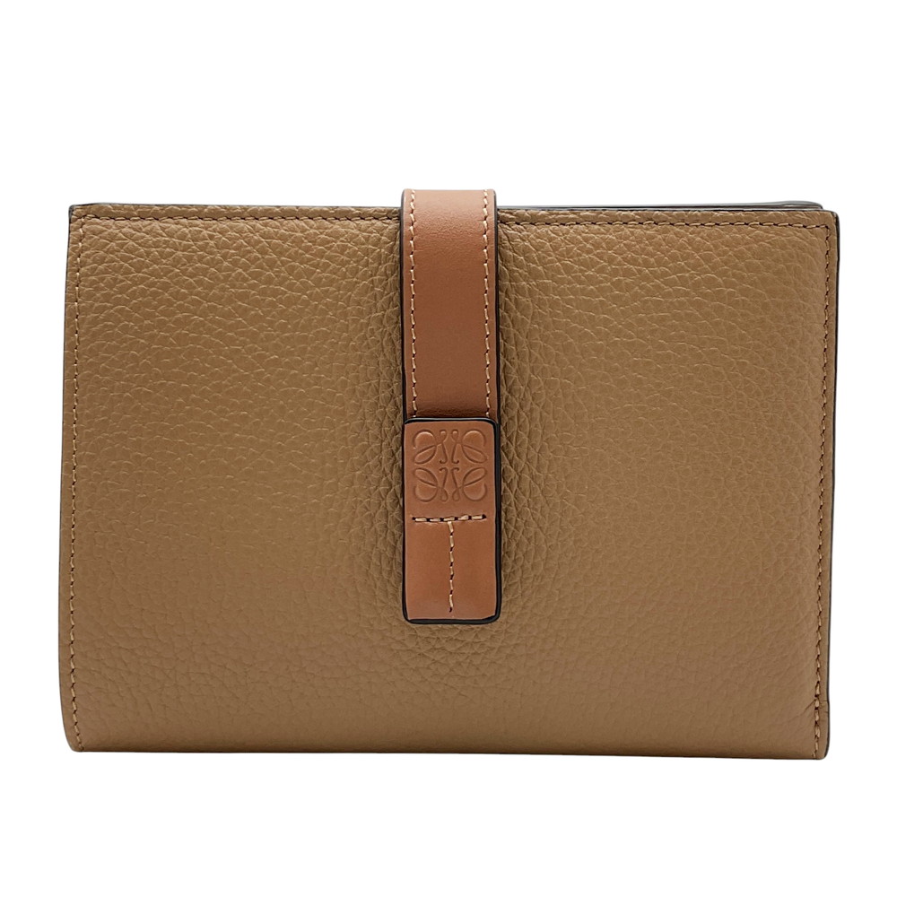【中古】LOEWE（ロエベ）バーティカルウオレット 並み並み  赤銅色系 駱駝 コンパクトサイフ 二つ折り なめし革【USED-A】