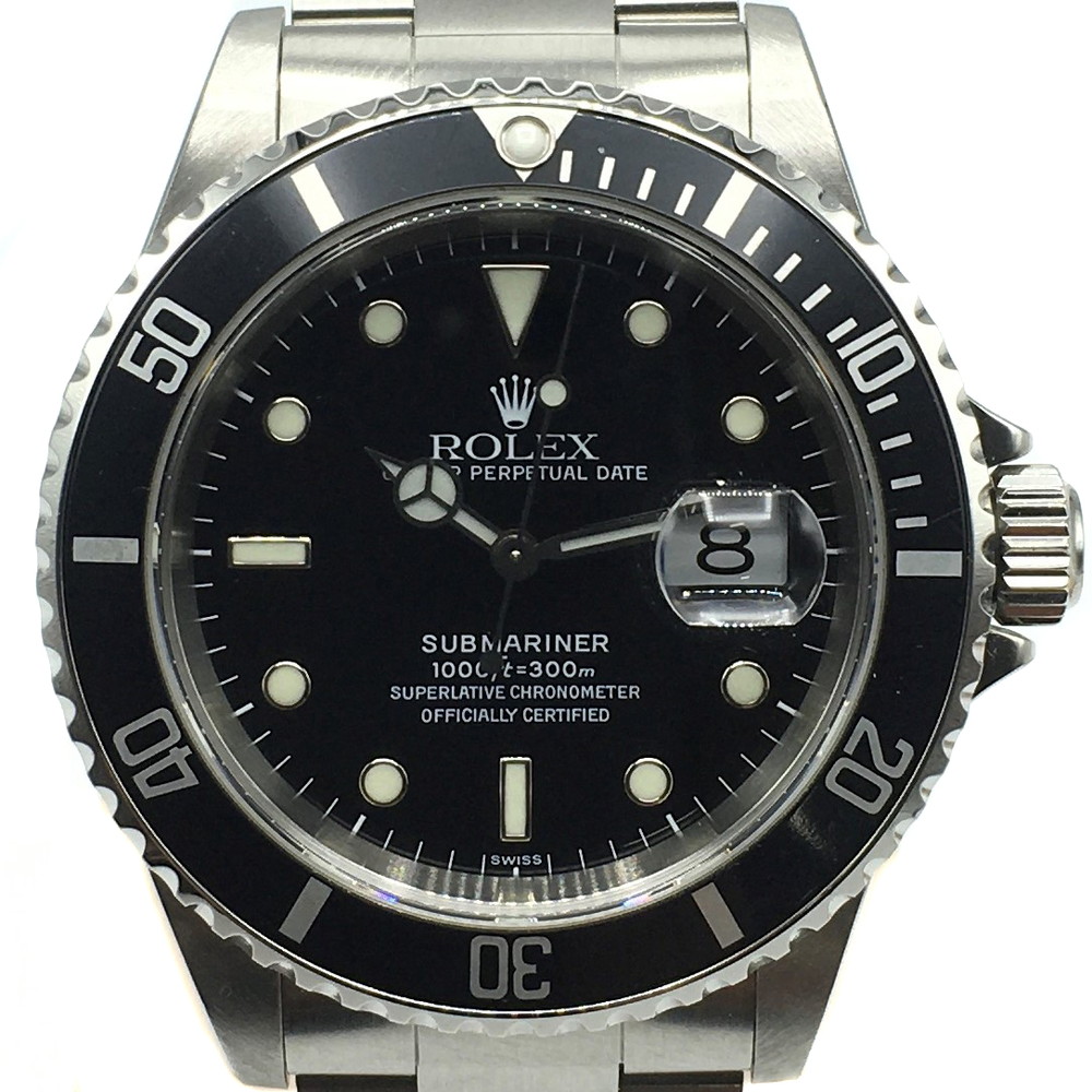 楽天市場】【中古】ROLEX（ロレックス） 16610 サブマリーナデイト U番 1997年頃 OH済 ONLY SWISS 黒文字盤 メンズ 腕時計  ダイバーズウォッチ【USED-SA】 : 質屋かんてい局EC店