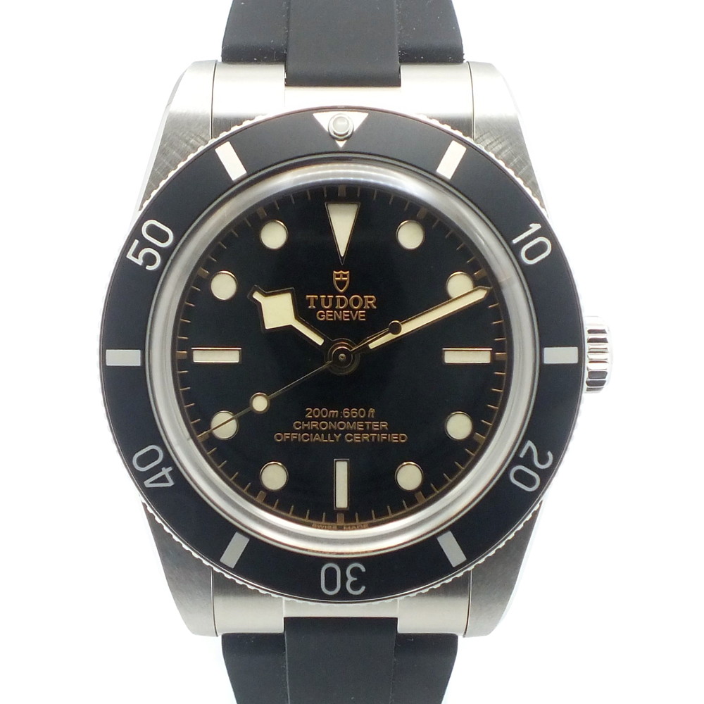 【中古】TUDOR(チューダー/チュードル) 79000N ブラックベイ54 ステンレススチール ラバーベルト 黒文字盤 自動巻き メンズ 腕時計【USED-SA】
