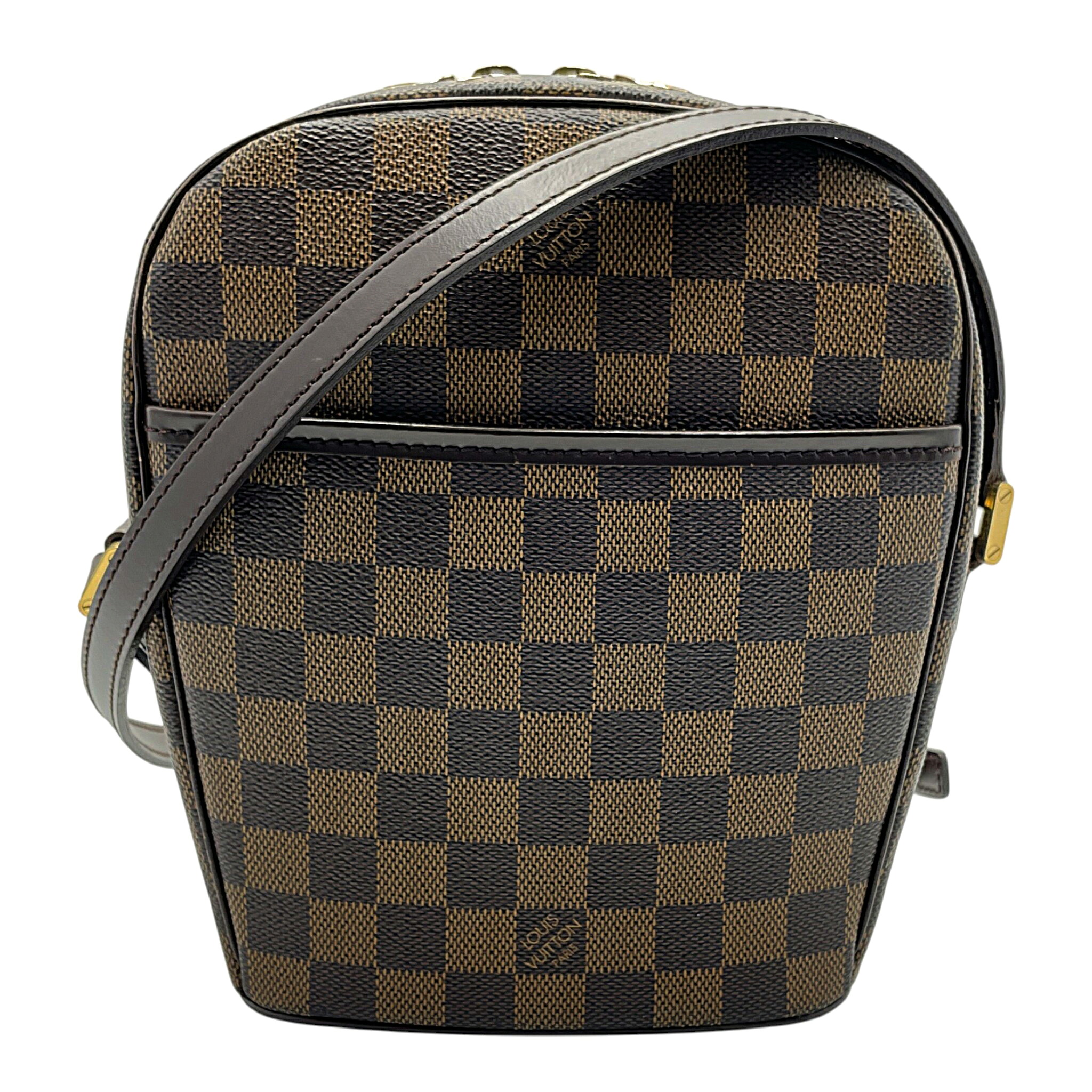 【中古】LOUIS VUITTON (ルイヴィトン) N51294 イパネマPM ショルダーバッグ ダミエ キャンバス エベヌ ブラウン ゴールド金具 レディース【USED-AB】