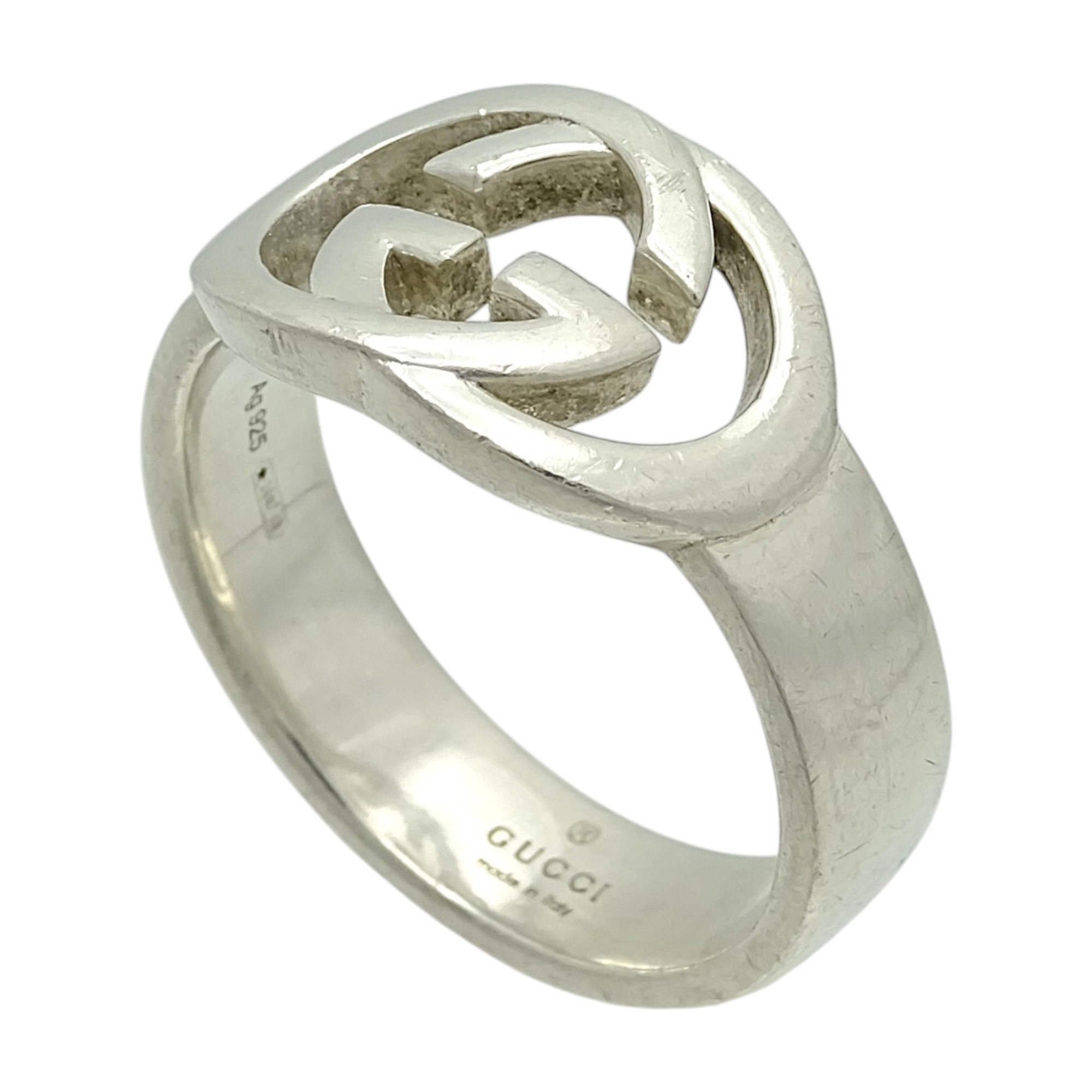 【中古】GUCCI (グッチ) インターロッキングG ブリット リング #13 約12.5号 約4.8g GGロゴ シルバー AG925 SV925 指輪 レディース【USED-B】|質屋かんてい局EC店