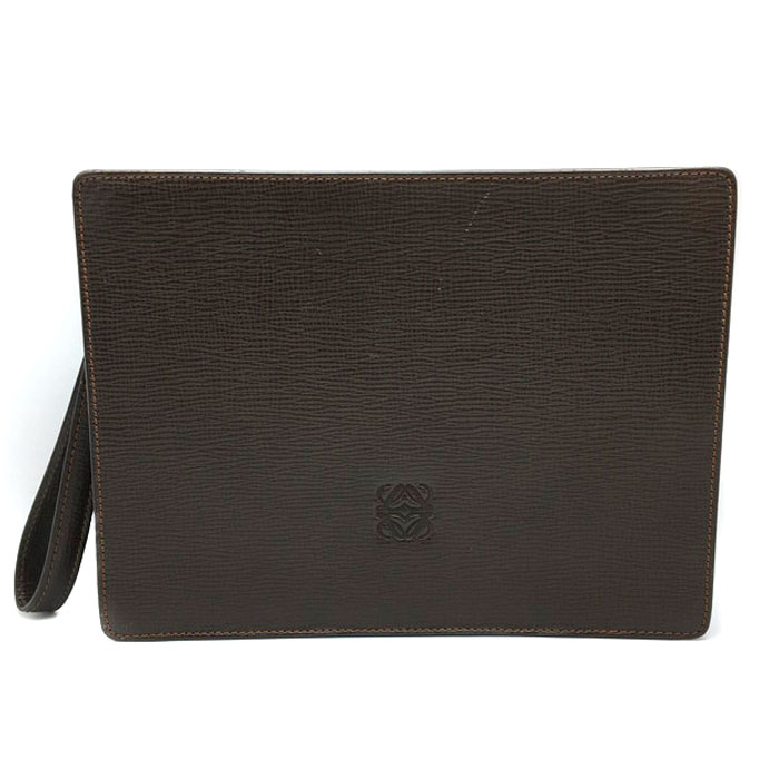 Loewe ロエベ アナグラム オレンジステッチ クラッチバッグ ゴールド金具 セカンドバッグ メンズ レザー 紳士 最大73 Offクーポン アナグラム