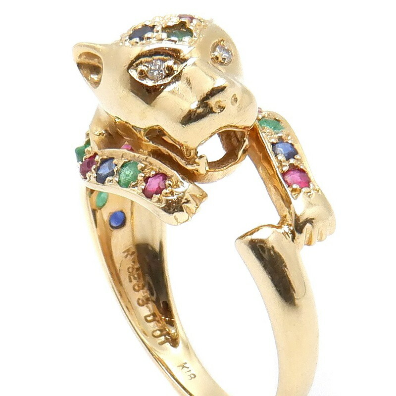 K18 18金 750 ルビー ジャガー ヒョウ リング 指輪 お値下げ可 楽天