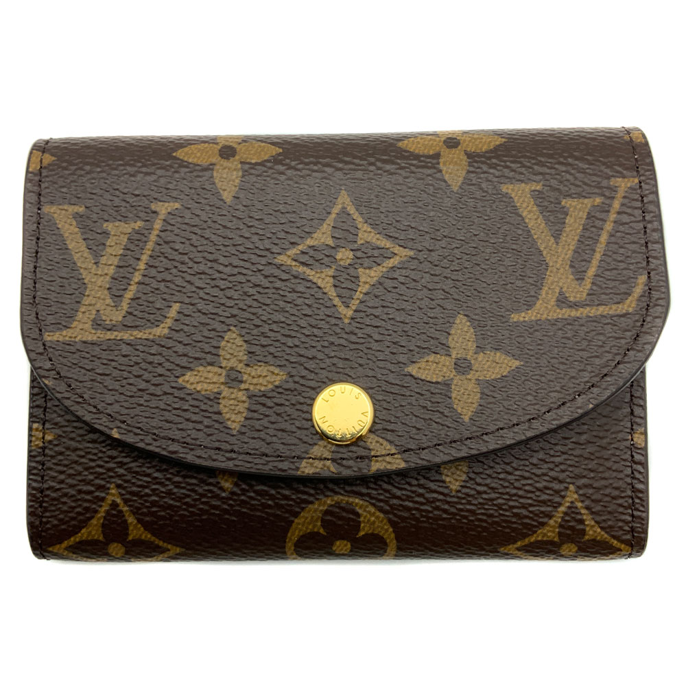 【中古】LOUIS VUITTON（ルイ・ヴィトン）M62361 ポルトモネ・ロザリ モノグラム ローズバレリーヌ さくら色 レディース 女子らしい ゴールド金具 【USED-AB】
