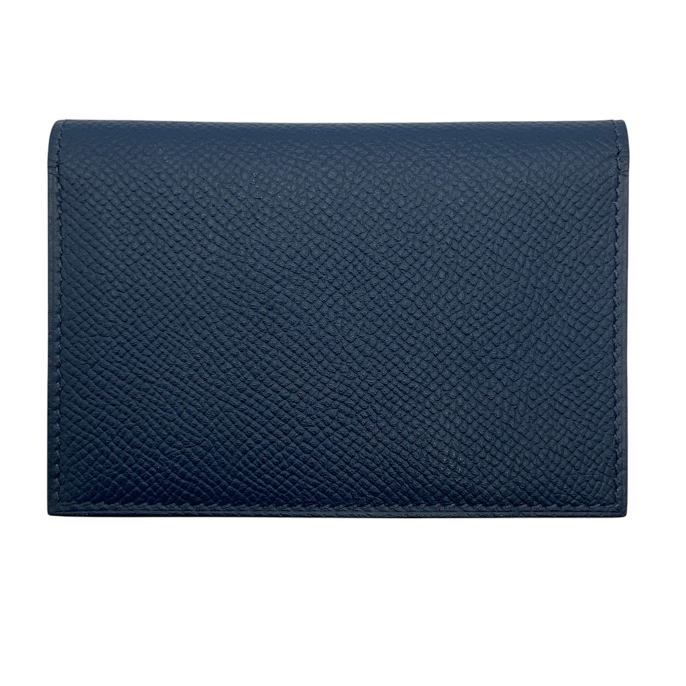 【中古】HERMES（エルメス）ユークリッド T目じるし 2015年頃 ヴォーエプソン 米国海軍系 青碧系 青系 歌留多入れ 歌留多容れもの 名刺入れ【USED‐A】