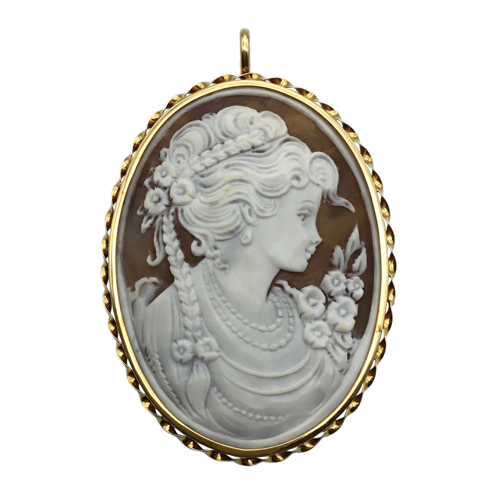 K18アゲートカメオペンダント 18Kイエローゴールド K18アゲートカメオ