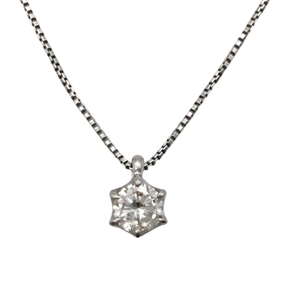 【中古】Pt900/Pt850ダイヤモンドネックレス プラチナ ダイヤモンド 0.215ct シンプル ベネチアン レディース ジュエリー【USED-A】 23,800円