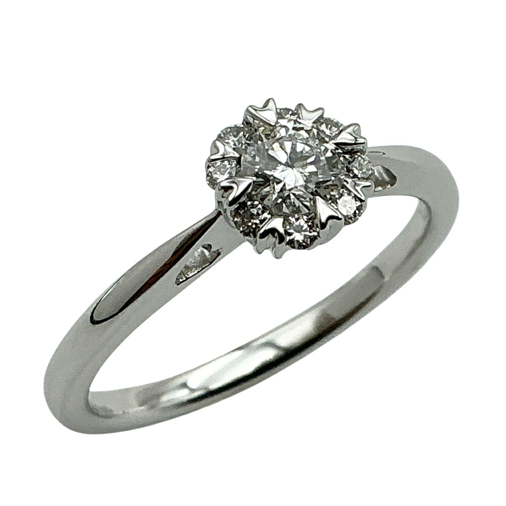 【中古】Pt900ダイヤモンドリング プラチナ 0.206ct D SI2 3EX 約3.3g 約10号 ハート 婚約指輪 プレゼント 鑑定書付 【USED-A】｜質屋かんてい局EC店