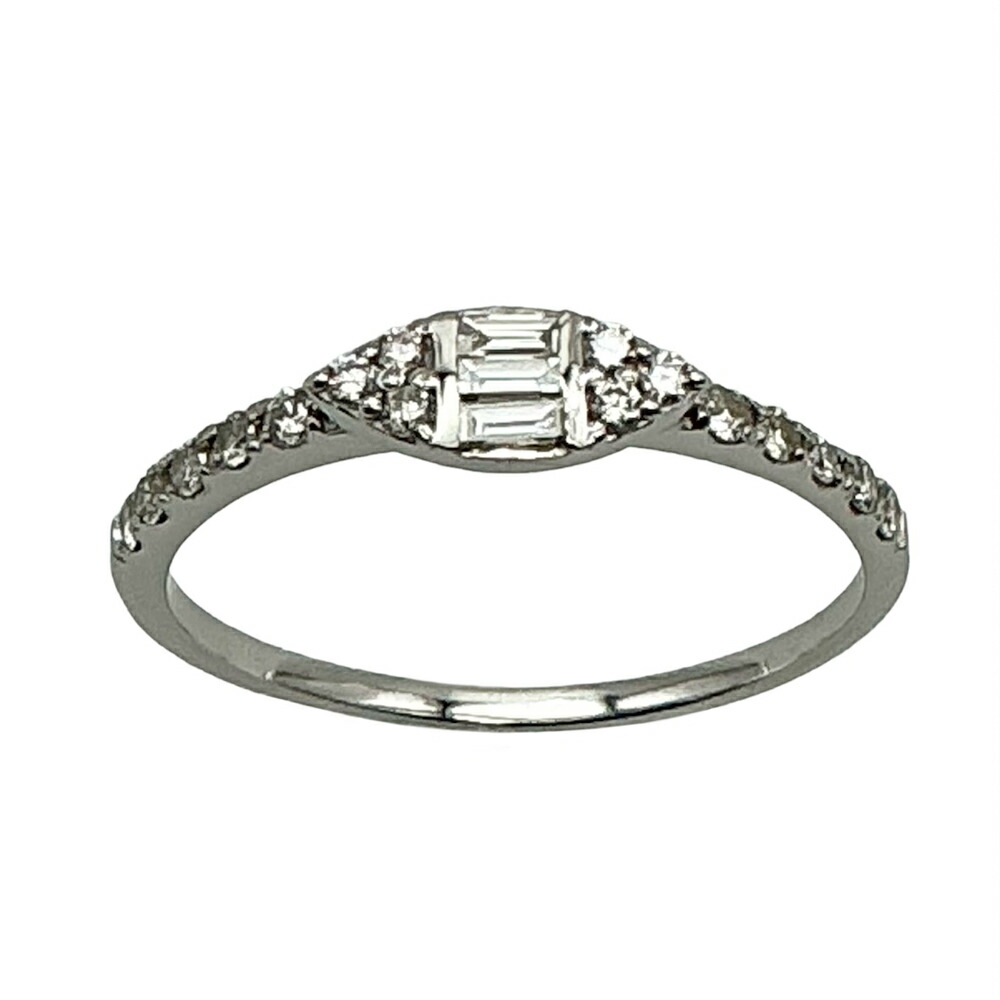 【中古】Pt900ダイヤモンドリング ダイヤモンド 角ダイヤ 0.20ct プラチナ 指輪 ファッションリング 約10.5号 約1.6ｇ【USED-A】