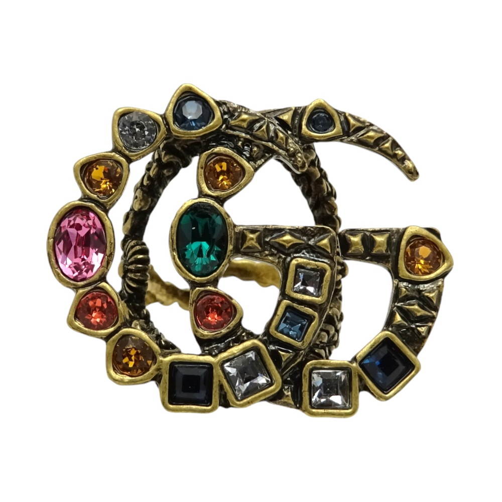 楽天市場】【中古】GUCCI（グッチ）GGマーモント ラインストーンリング