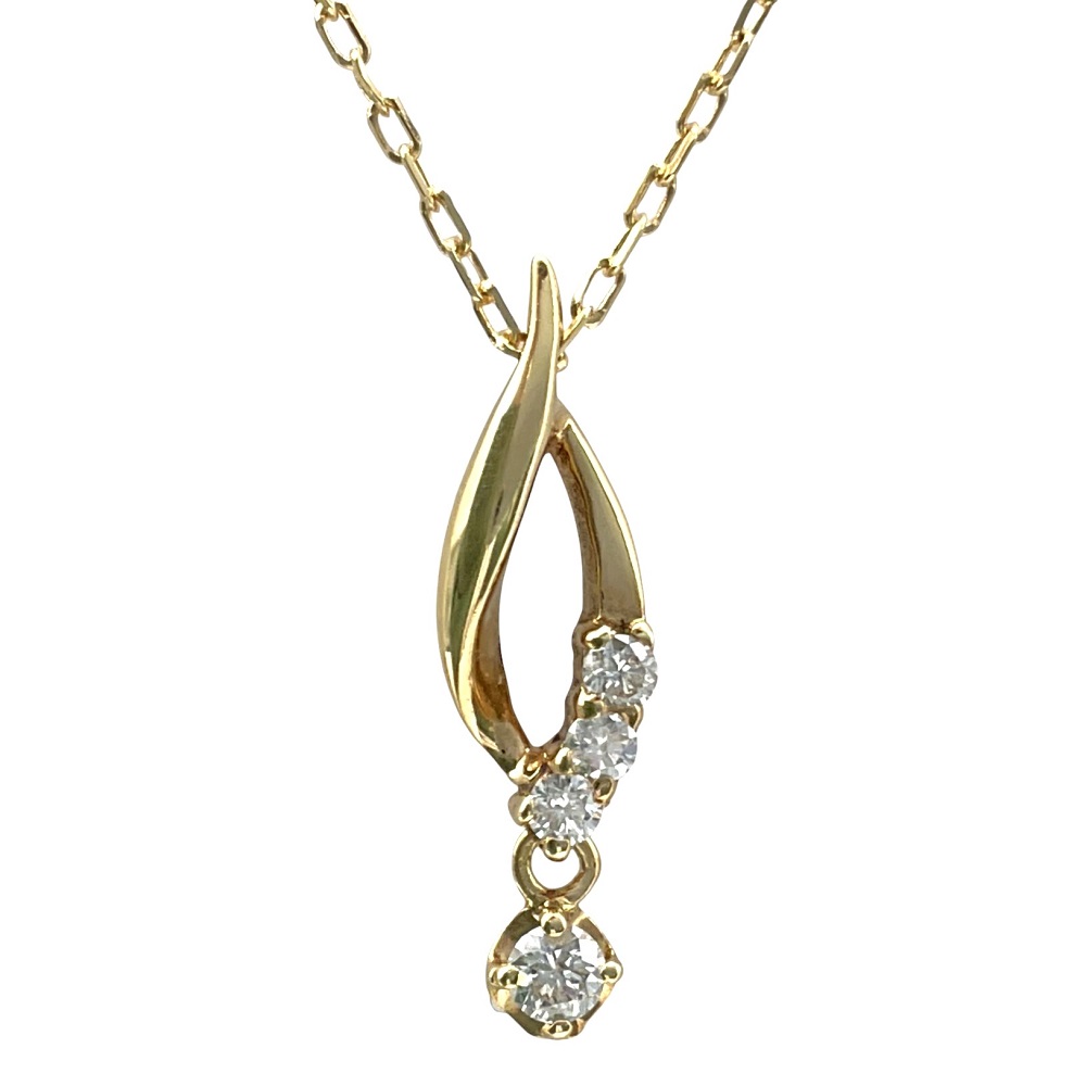 楽天市場】K18 YG WG 葉っぱモチーフネックレス 約40cm ダイヤモンド