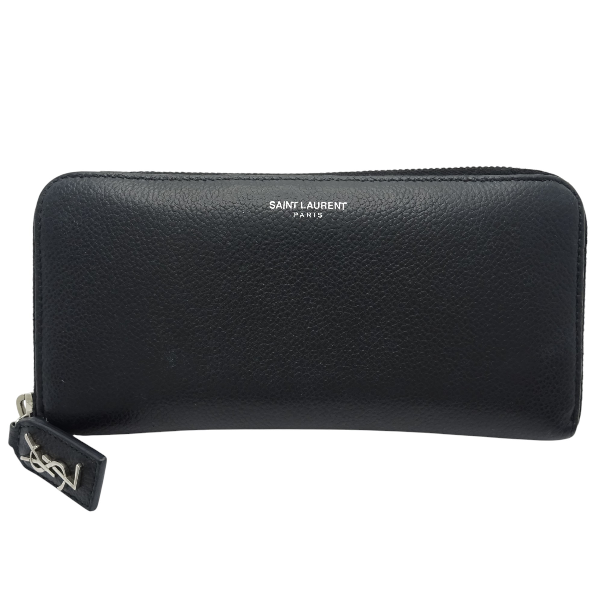 SAINT LAURENT】サンローラン フラップ長財布 レザー ブラック  